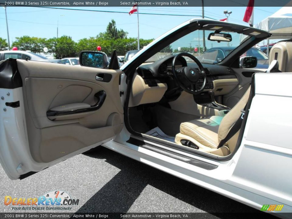 2001 BMW 3 Series 325i Convertible Alpine White / Beige Photo #13
