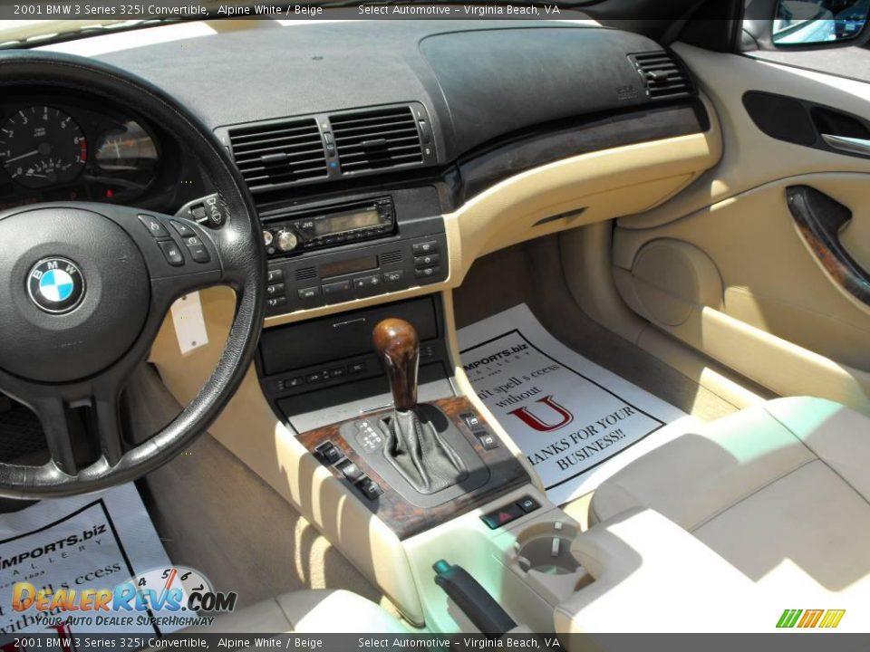 2001 BMW 3 Series 325i Convertible Alpine White / Beige Photo #15