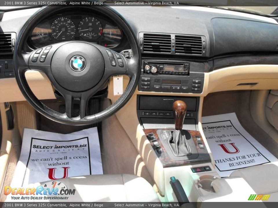 2001 BMW 3 Series 325i Convertible Alpine White / Beige Photo #16