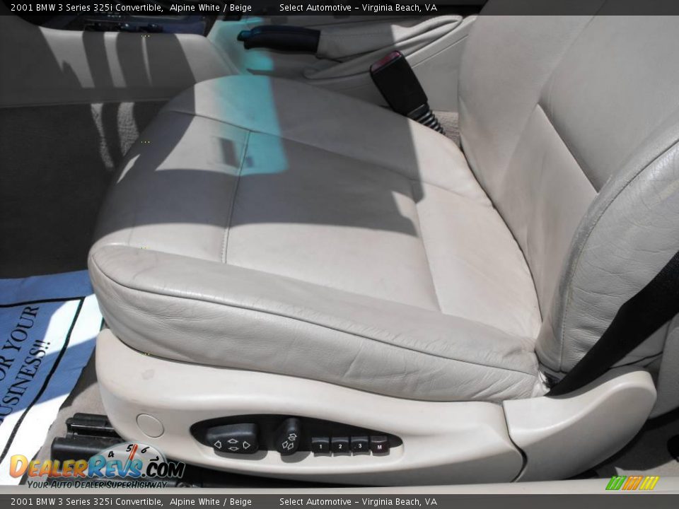 2001 BMW 3 Series 325i Convertible Alpine White / Beige Photo #18
