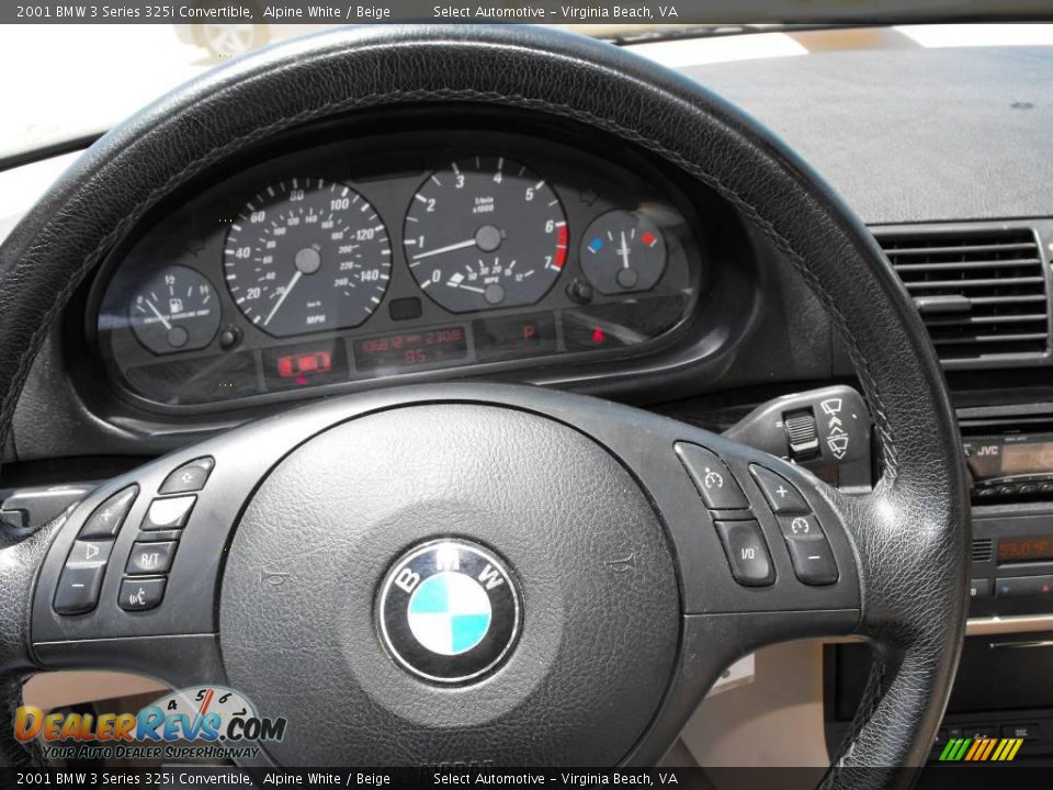 2001 BMW 3 Series 325i Convertible Alpine White / Beige Photo #22