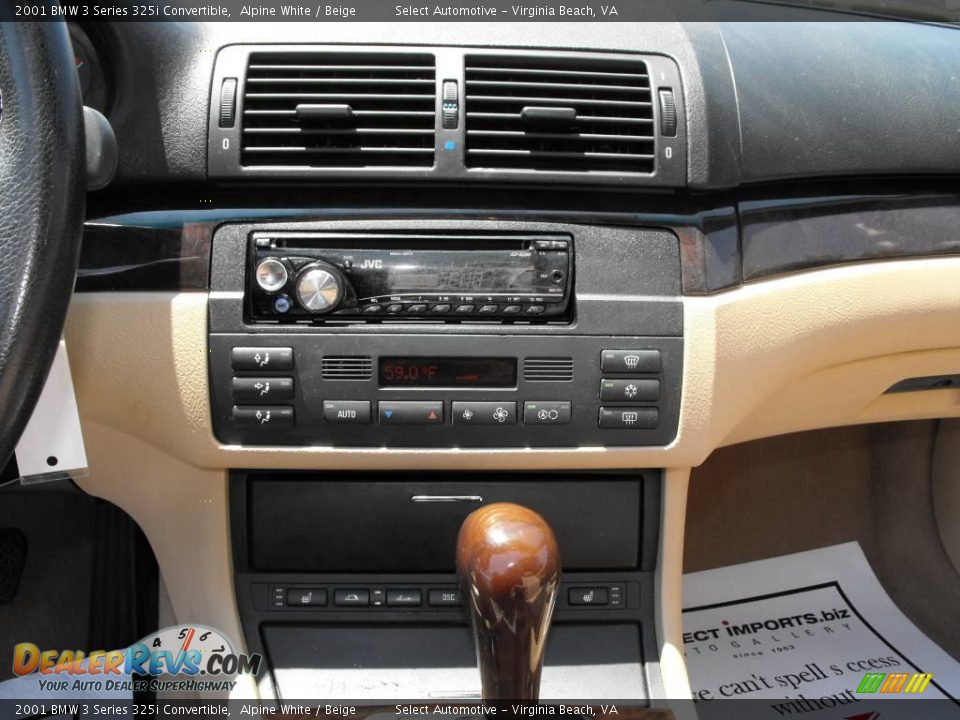 2001 BMW 3 Series 325i Convertible Alpine White / Beige Photo #24