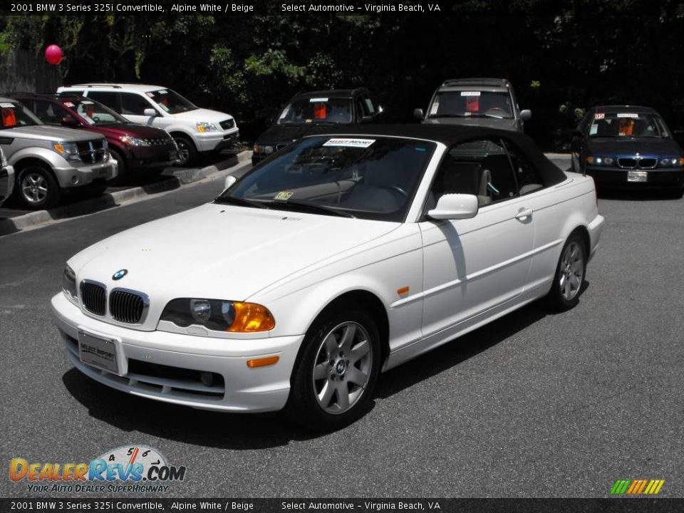 2001 BMW 3 Series 325i Convertible Alpine White / Beige Photo #34