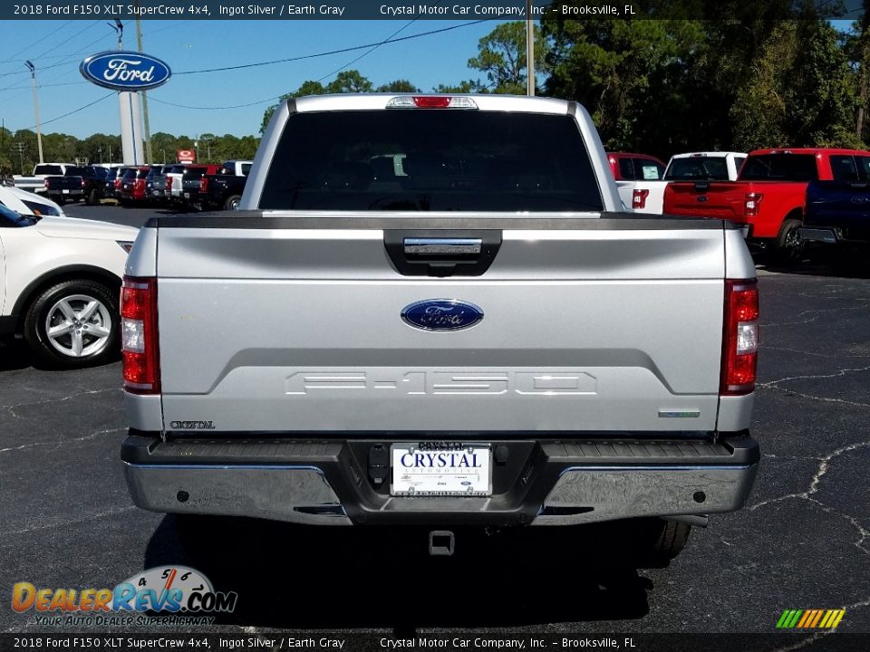 2018 Ford F150 XLT SuperCrew 4x4 Ingot Silver / Earth Gray Photo #4
