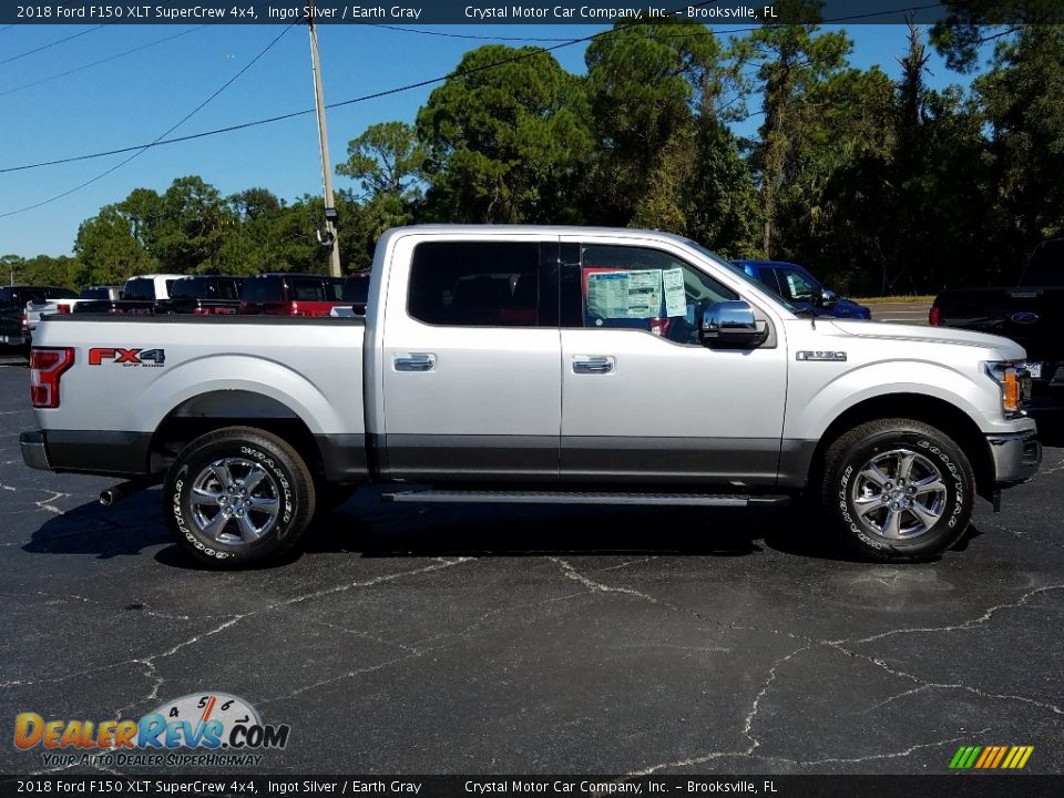 2018 Ford F150 XLT SuperCrew 4x4 Ingot Silver / Earth Gray Photo #6
