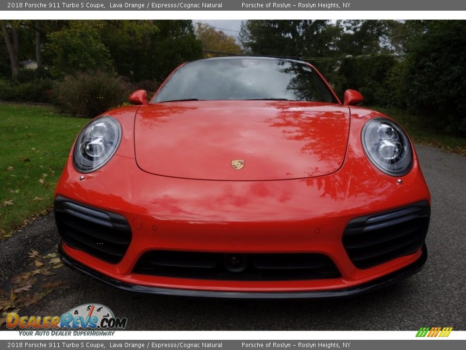2018 Porsche 911 Turbo S Coupe Lava Orange / Espresso/Cognac Natural Photo #2