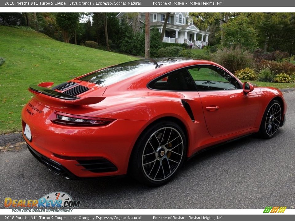 2018 Porsche 911 Turbo S Coupe Lava Orange / Espresso/Cognac Natural Photo #4