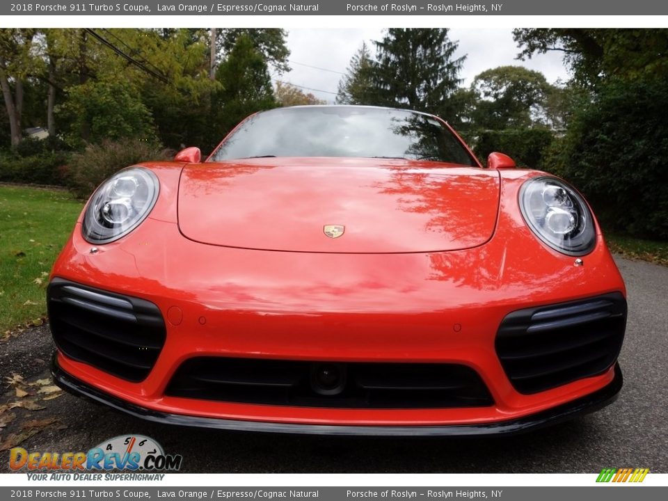 2018 Porsche 911 Turbo S Coupe Lava Orange / Espresso/Cognac Natural Photo #10