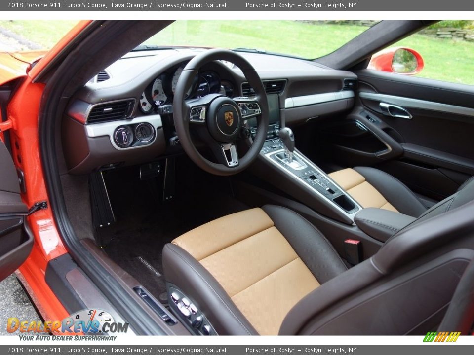 Espresso/Cognac Natural Interior - 2018 Porsche 911 Turbo S Coupe Photo #20