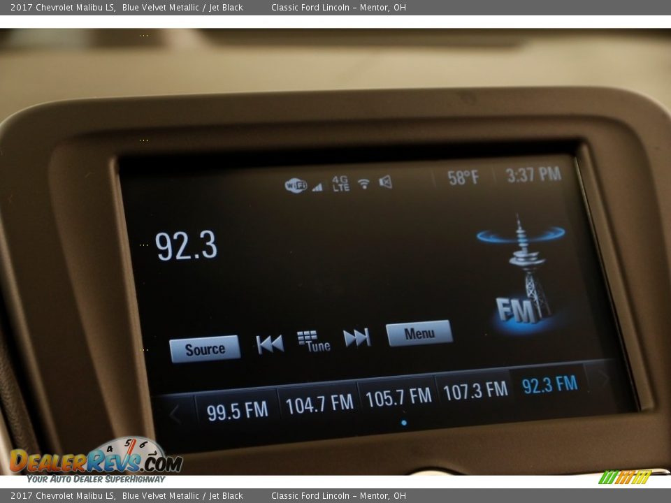 2017 Chevrolet Malibu LS Blue Velvet Metallic / Jet Black Photo #11