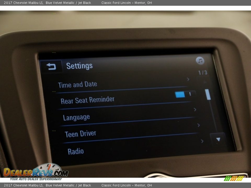 2017 Chevrolet Malibu LS Blue Velvet Metallic / Jet Black Photo #13