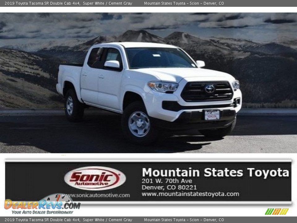 2019 Toyota Tacoma SR Double Cab 4x4 Super White / Cement Gray Photo #1