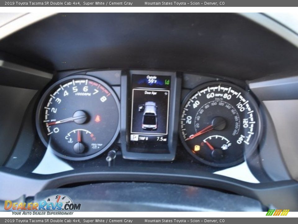 2019 Toyota Tacoma SR Double Cab 4x4 Super White / Cement Gray Photo #28