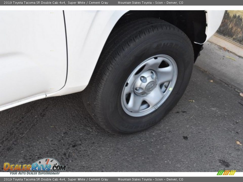 2019 Toyota Tacoma SR Double Cab 4x4 Super White / Cement Gray Photo #35