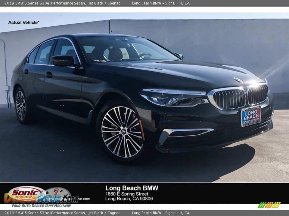 2019 BMW 5 Series 530e iPerformance Sedan Jet Black / Cognac Photo #1
