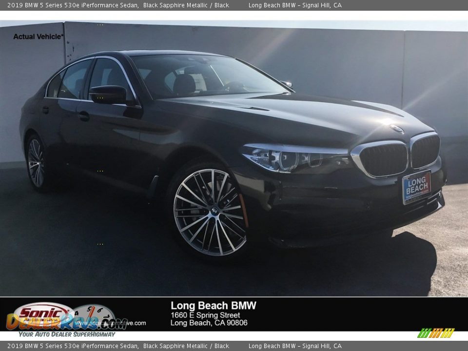 2019 BMW 5 Series 530e iPerformance Sedan Black Sapphire Metallic / Black Photo #1