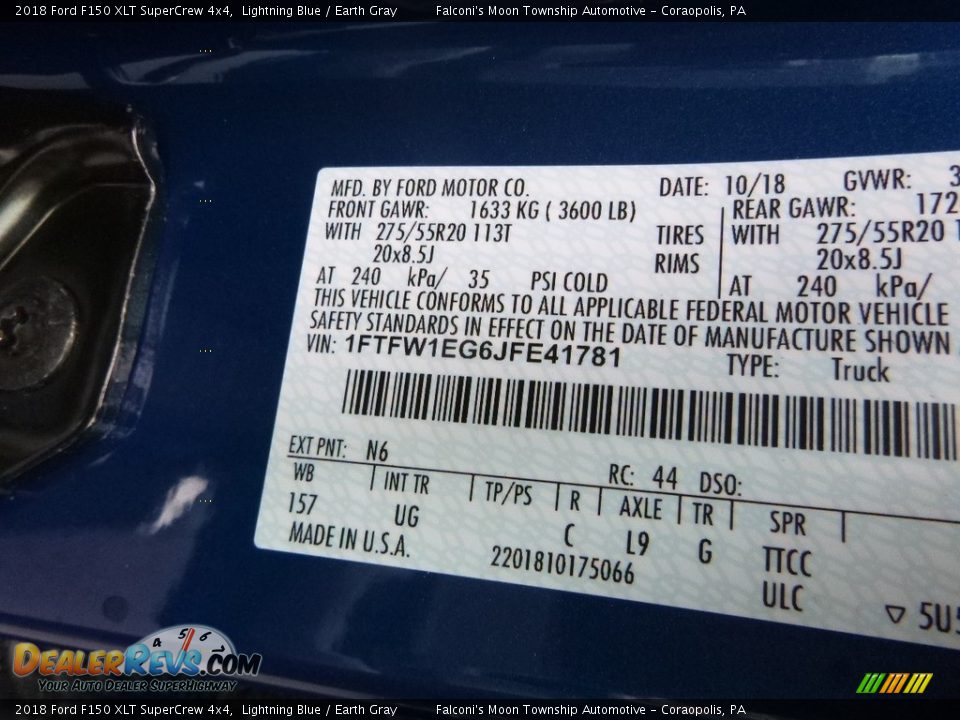 2018 Ford F150 XLT SuperCrew 4x4 Lightning Blue / Earth Gray Photo #13