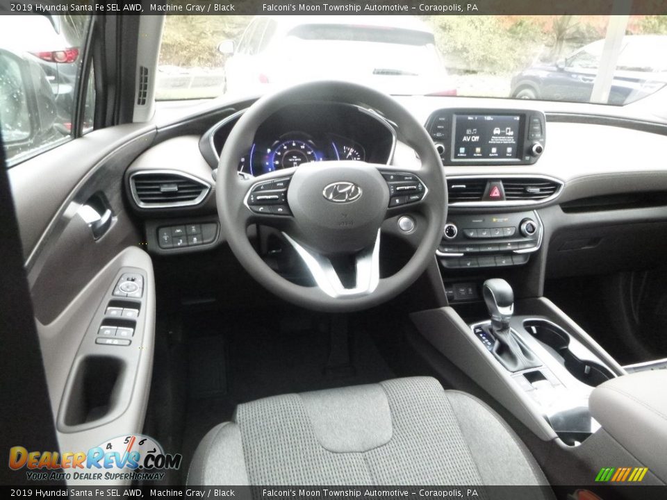 Black Interior - 2019 Hyundai Santa Fe SEL AWD Photo #9