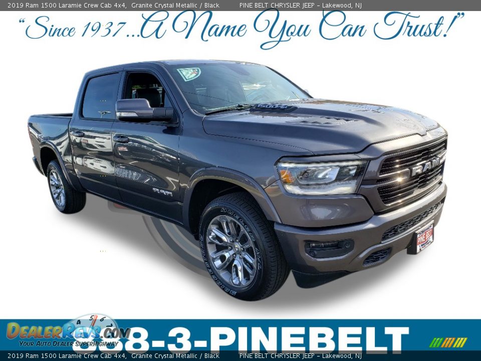 2019 Ram 1500 Laramie Crew Cab 4x4 Granite Crystal Metallic / Black Photo #1