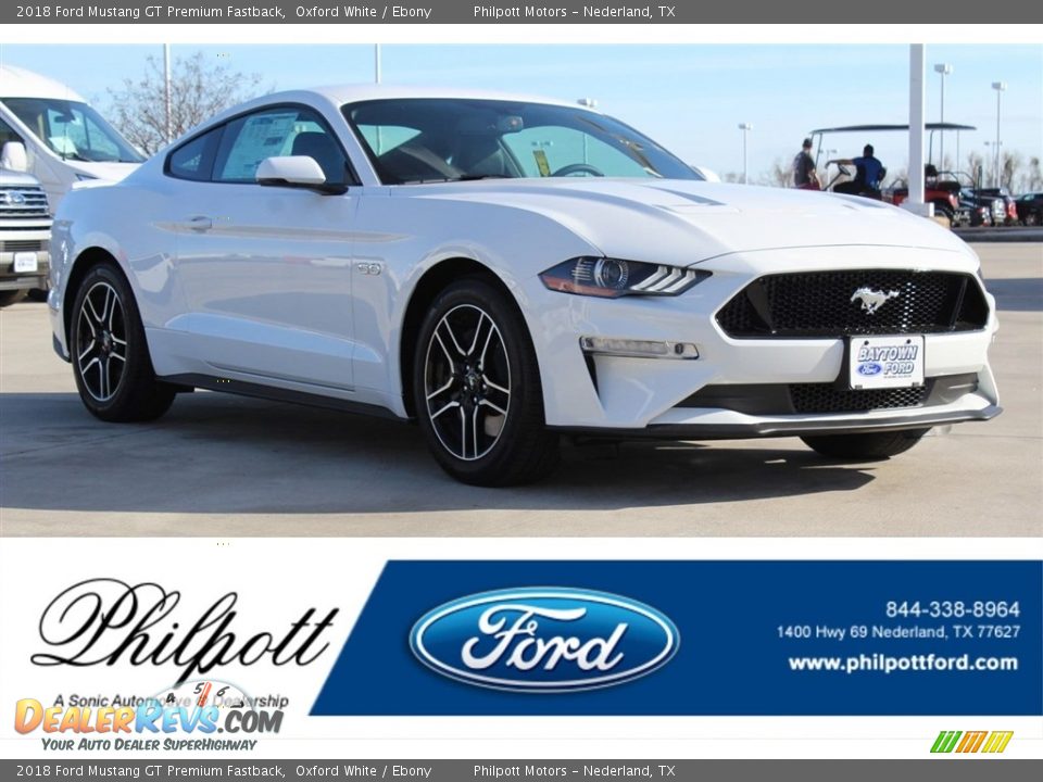 2018 Ford Mustang GT Premium Fastback Oxford White / Ebony Photo #1