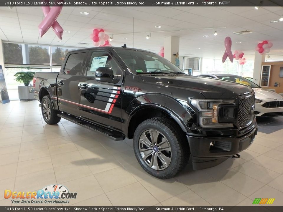 2018 Ford F150 Lariat SuperCrew 4x4 Shadow Black / Special Edition Black/Red Photo #1