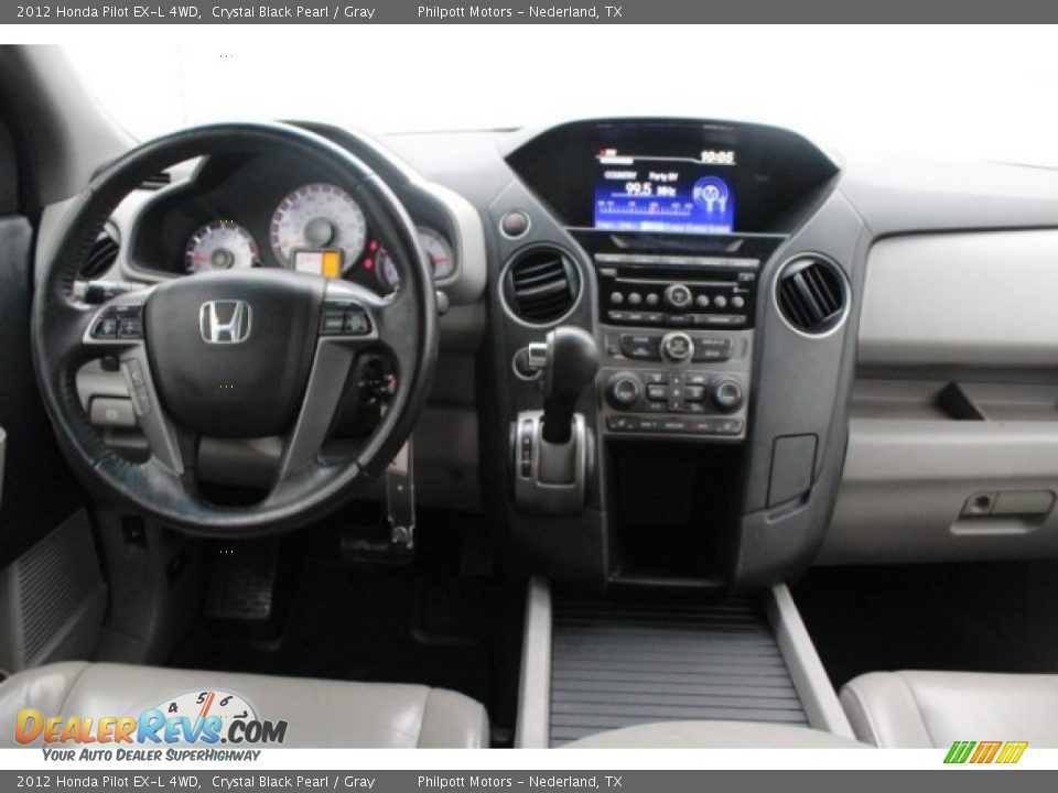 2012 Honda Pilot EX-L 4WD Crystal Black Pearl / Gray Photo #27