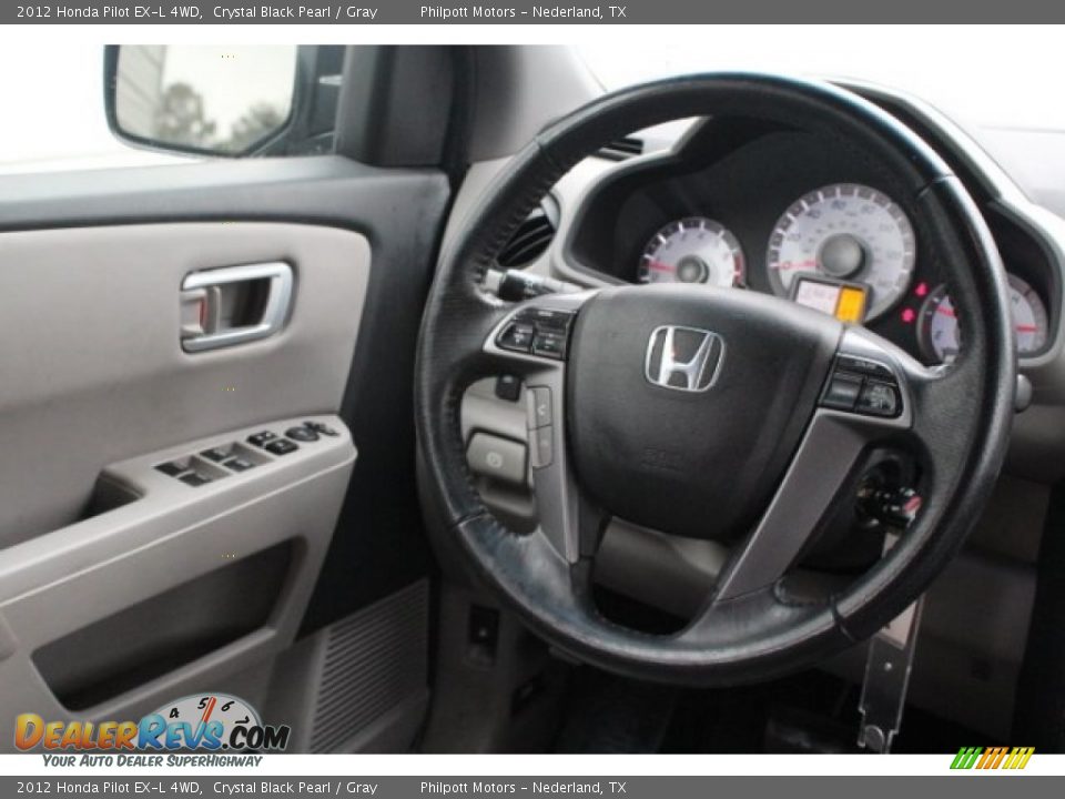 2012 Honda Pilot EX-L 4WD Crystal Black Pearl / Gray Photo #28