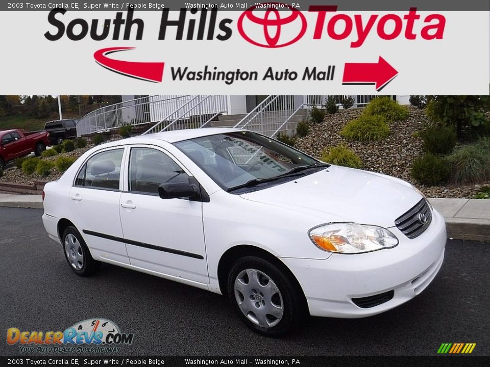 2003 Toyota Corolla CE Super White / Pebble Beige Photo #1