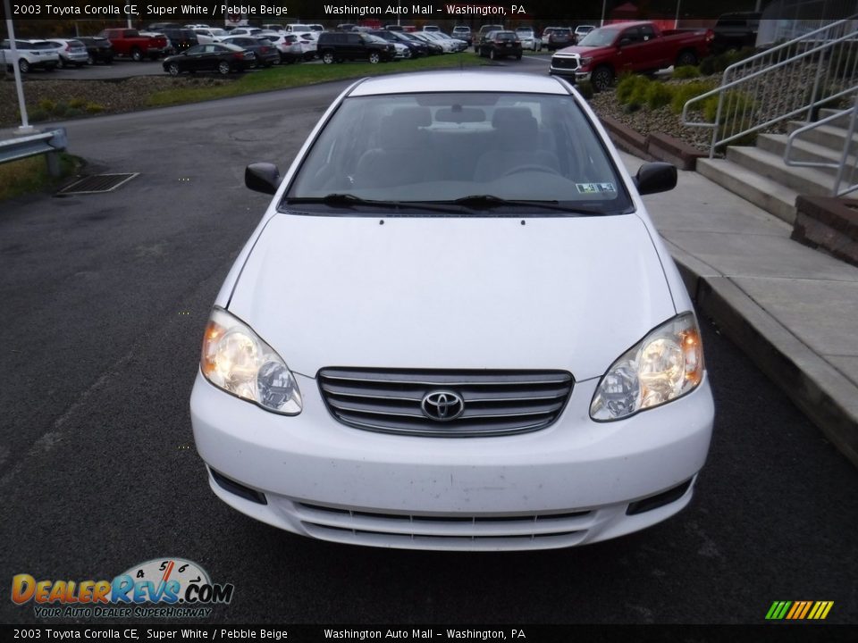 2003 Toyota Corolla CE Super White / Pebble Beige Photo #3