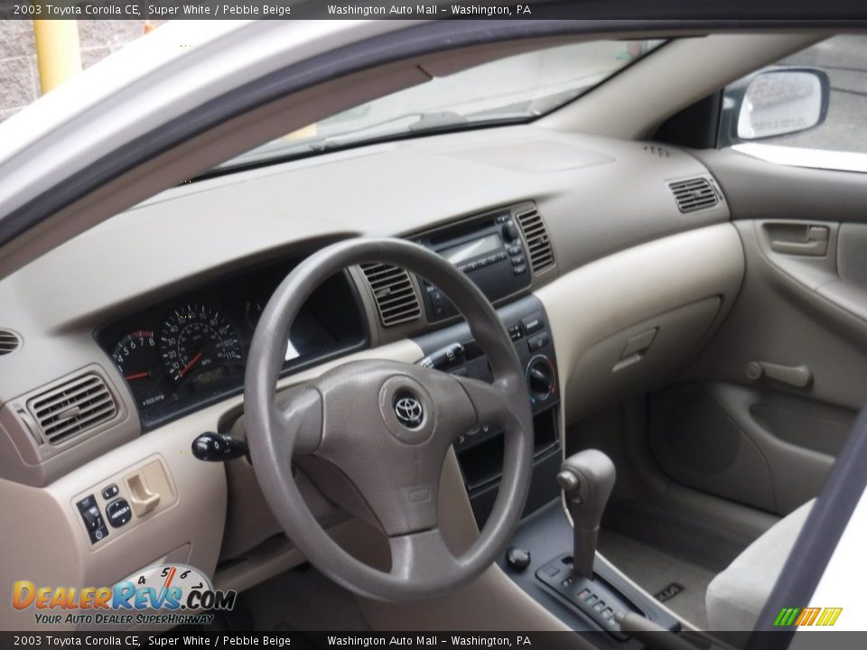 2003 Toyota Corolla CE Super White / Pebble Beige Photo #9