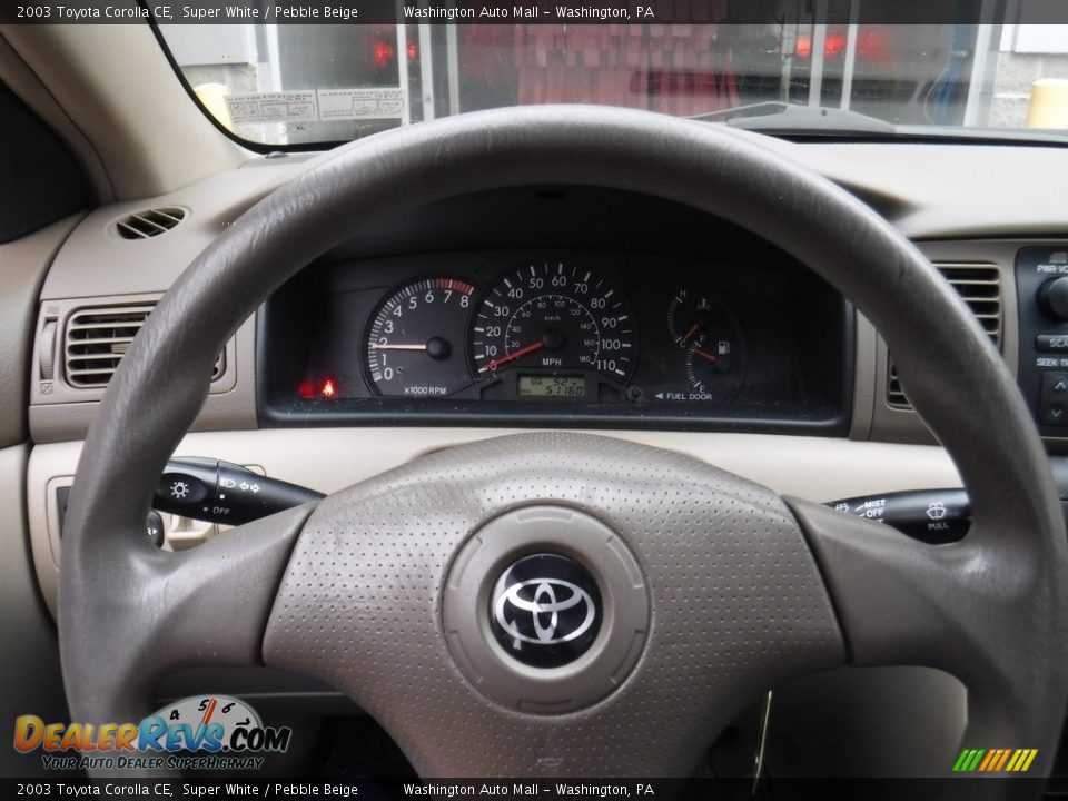 2003 Toyota Corolla CE Super White / Pebble Beige Photo #14