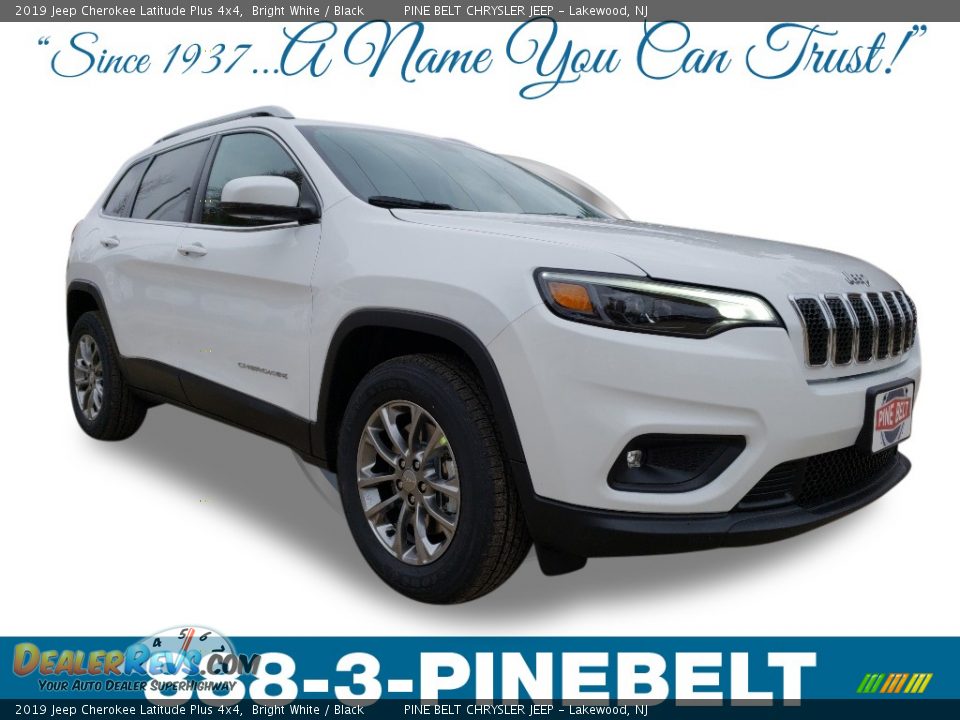 2019 Jeep Cherokee Latitude Plus 4x4 Bright White / Black Photo #1