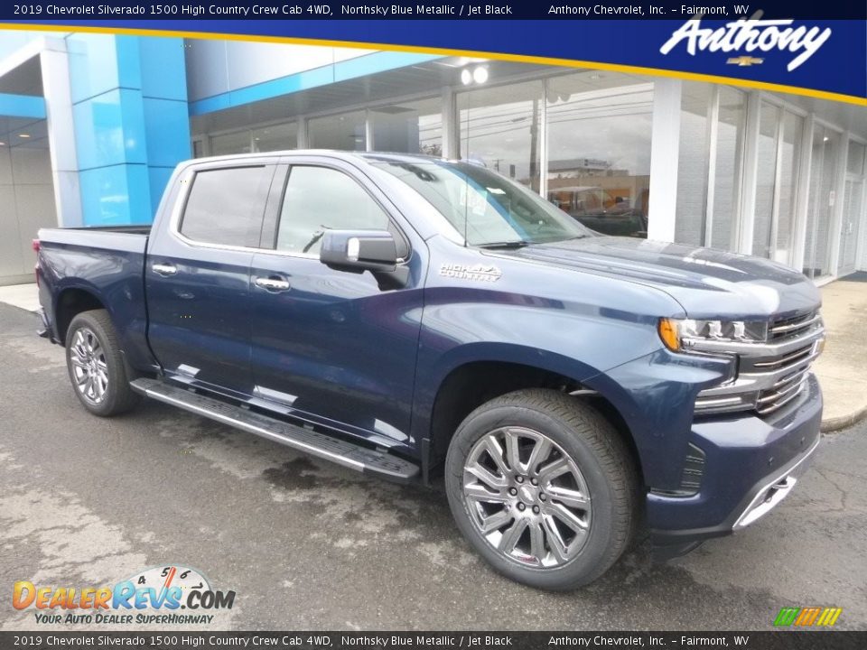 2019 Chevrolet Silverado 1500 High Country Crew Cab 4WD Northsky Blue Metallic / Jet Black Photo #1
