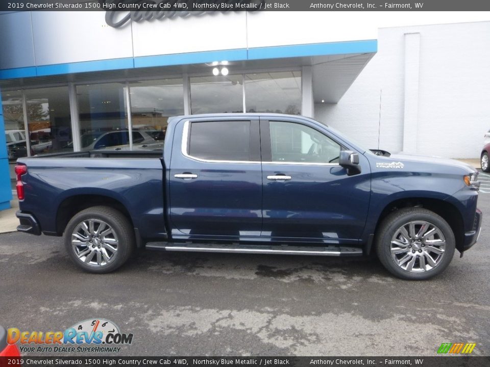 2019 Chevrolet Silverado 1500 High Country Crew Cab 4WD Northsky Blue Metallic / Jet Black Photo #3