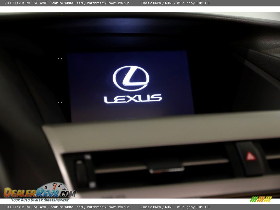2010 Lexus RX 350 AWD Starfire White Pearl / Parchment/Brown Walnut Photo #13