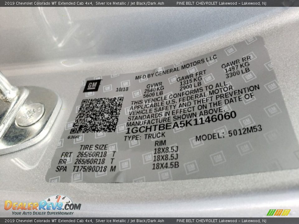 2019 Chevrolet Colorado WT Extended Cab 4x4 Silver Ice Metallic / Jet Black/Dark Ash Photo #7