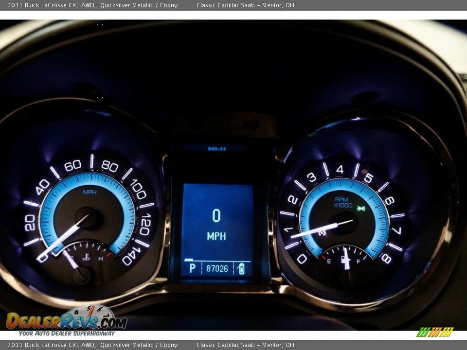 2011 Buick LaCrosse CXL AWD Quicksilver Metallic / Ebony Photo #8
