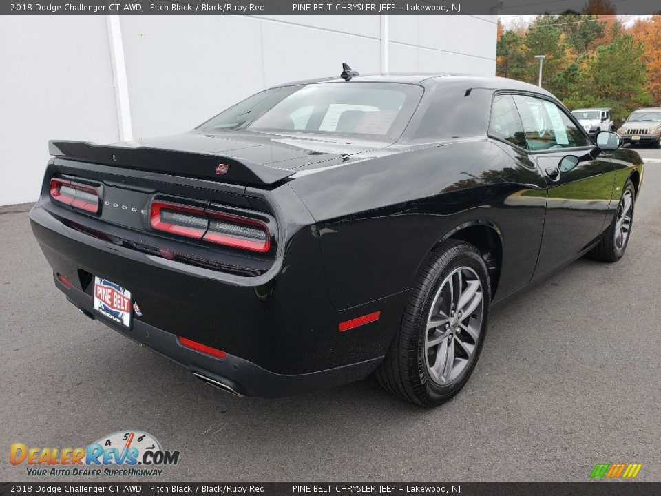 2018 Dodge Challenger GT AWD Pitch Black / Black/Ruby Red Photo #7