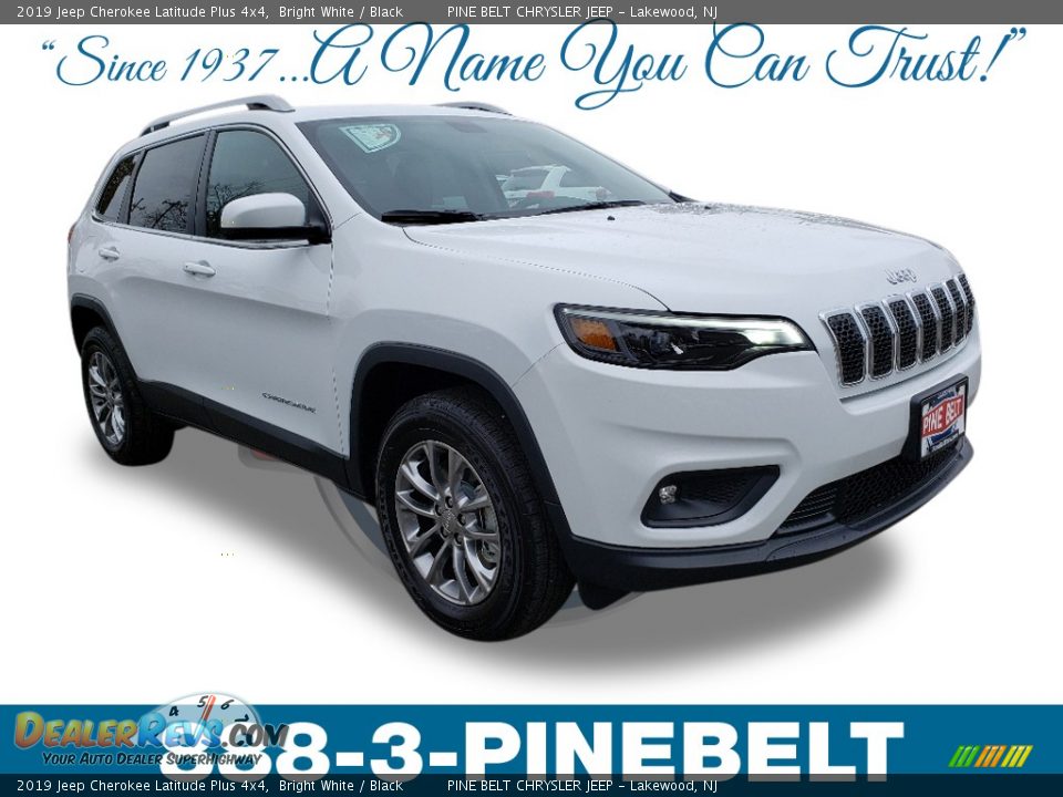 2019 Jeep Cherokee Latitude Plus 4x4 Bright White / Black Photo #1