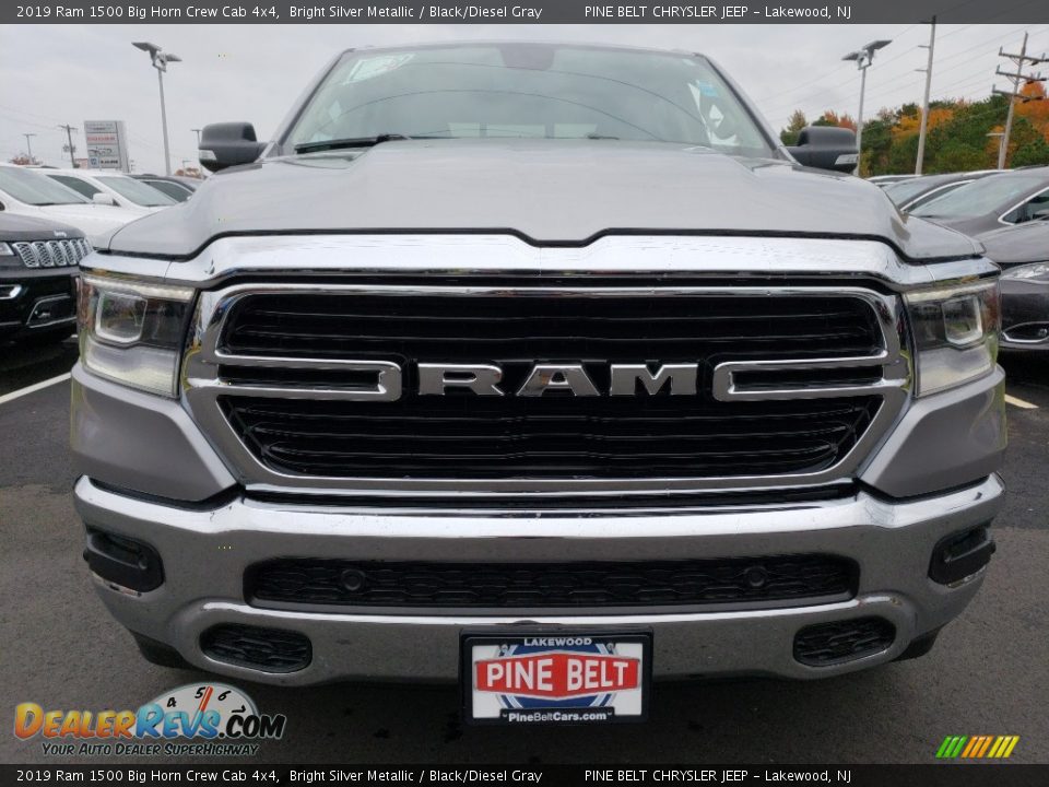 2019 Ram 1500 Big Horn Crew Cab 4x4 Bright Silver Metallic / Black/Diesel Gray Photo #2