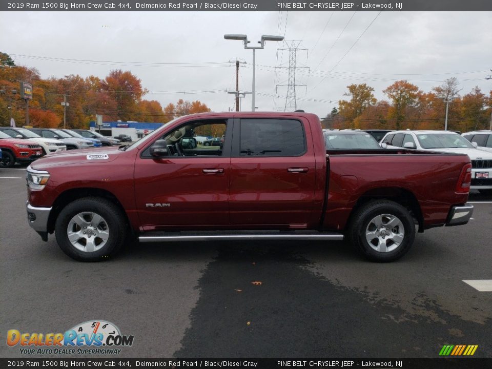 2019 Ram 1500 Big Horn Crew Cab 4x4 Delmonico Red Pearl / Black/Diesel Gray Photo #3