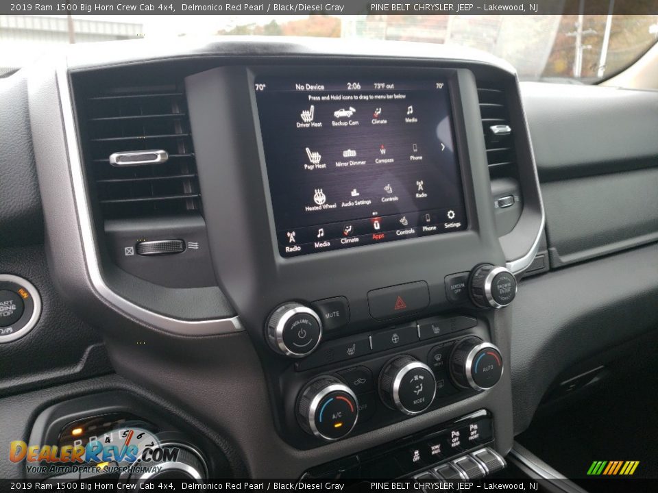 2019 Ram 1500 Big Horn Crew Cab 4x4 Delmonico Red Pearl / Black/Diesel Gray Photo #10