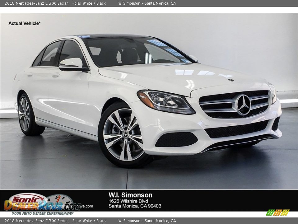 2018 Mercedes-Benz C 300 Sedan Polar White / Black Photo #1