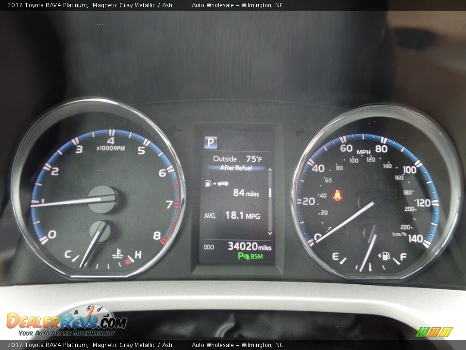 2017 Toyota RAV4 Platinum Magnetic Gray Metallic / Ash Photo #16