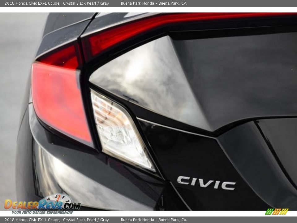 2018 Honda Civic EX-L Coupe Crystal Black Pearl / Gray Photo #7