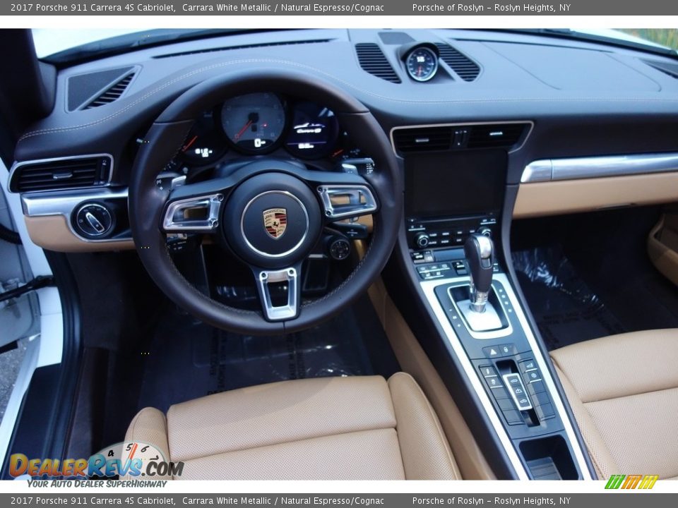 2017 Porsche 911 Carrera 4S Cabriolet Carrara White Metallic / Natural Espresso/Cognac Photo #17