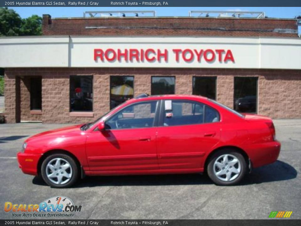 2005 Hyundai Elantra GLS Sedan Rally Red / Gray Photo #1