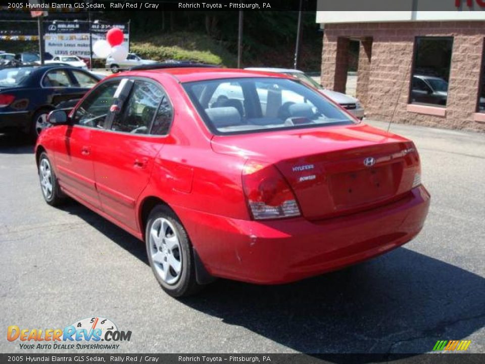 2005 Hyundai Elantra GLS Sedan Rally Red / Gray Photo #2