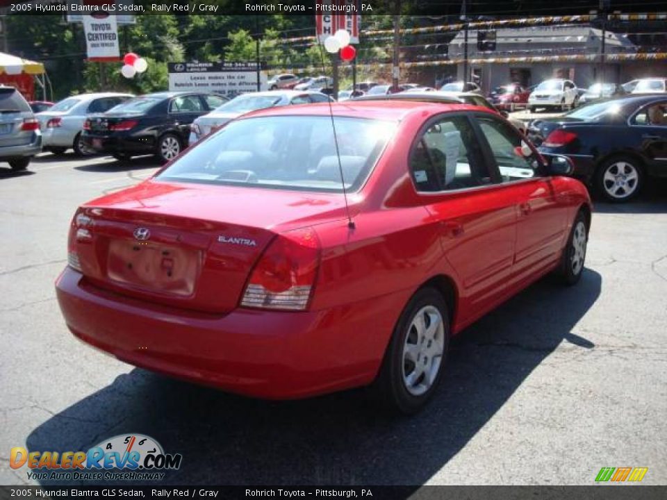 2005 Hyundai Elantra GLS Sedan Rally Red / Gray Photo #4