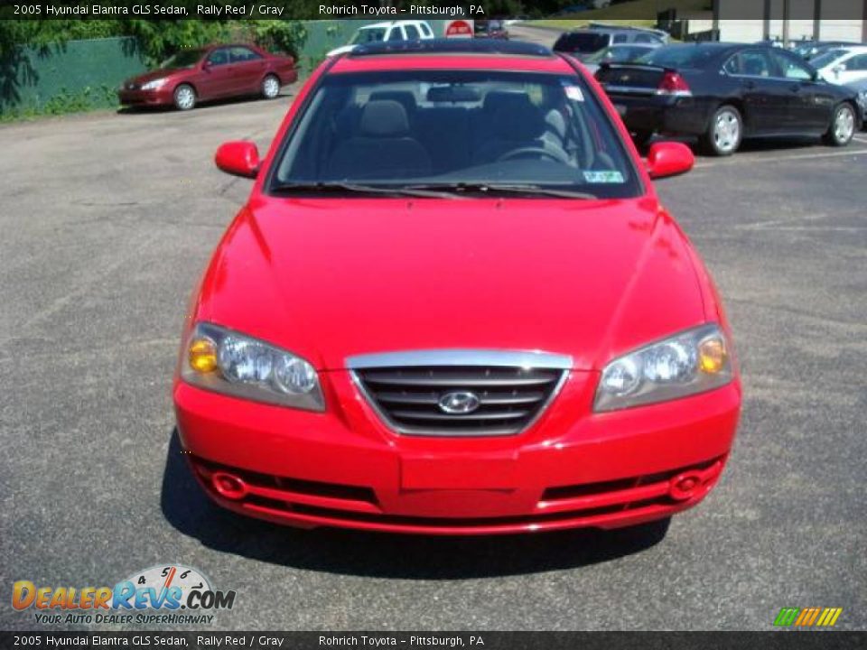 2005 Hyundai Elantra GLS Sedan Rally Red / Gray Photo #7